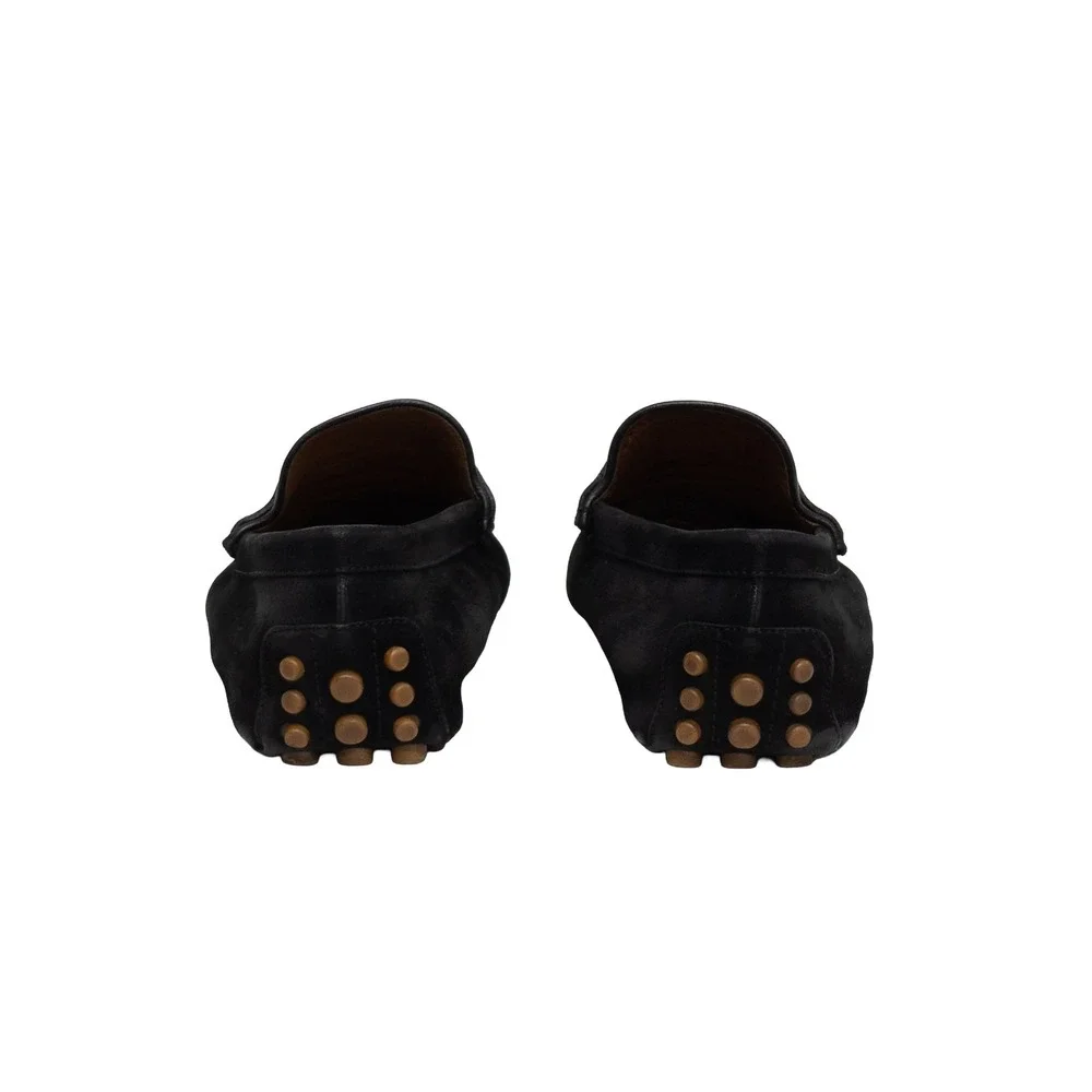 Gucci Men Black Suede Driving Loafers UK 9.5 US 10 EU 43.5 Moccasin Italy